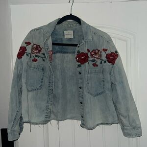 American Eagle Jean crop jacket